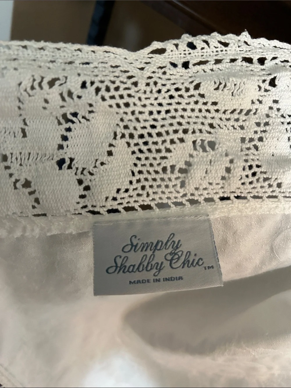 NWOT Vintage Simply Shabby Chic White Crochet Lace Table Cloth | Rectangle